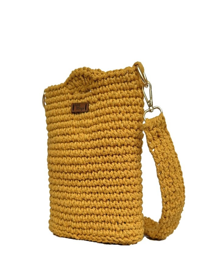 Kind Strings Sling Handbags for Women Handmade Crochet Bag Sling purse for women Shoulder Bag (Yellow) - Image 5